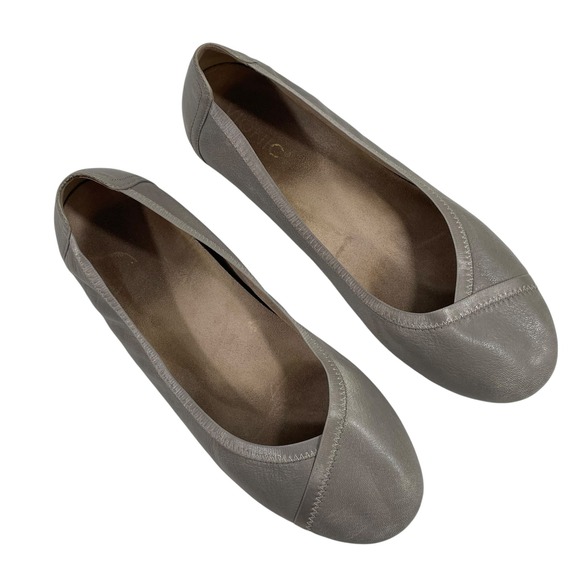 Vionic Carol Ballet Flats Womens Size 10 Gray Leather Round Toe‎ Comfortable - Picture 2 of 9